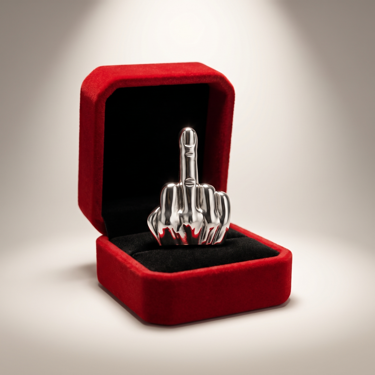 Pin's F°°°K! L'Original - Liquid Chrome, écrin display luxe haute joaillerie