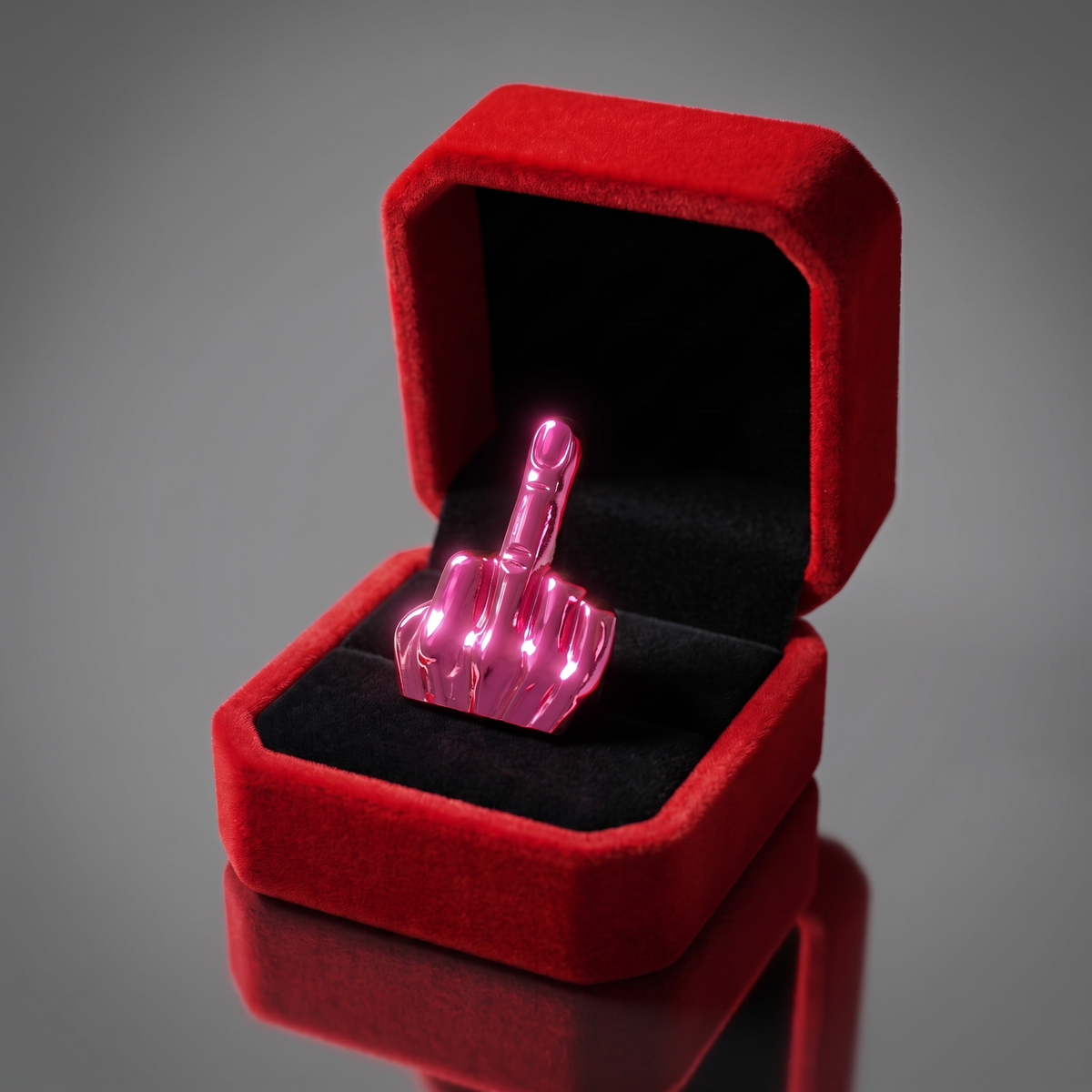 Pin's F°°°K! L'Original - Acid Pink, écrin display luxe haute joaillerie